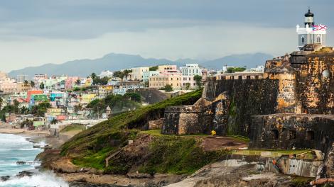 View of Castillo San Felipe del Morro and San Juan National Historic Site in Puerto Rico
