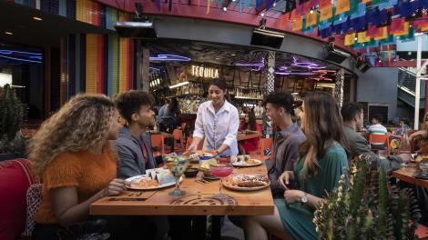 Patio dining in Universal Studios CityWalk at Antojitos Cocina Mexicana