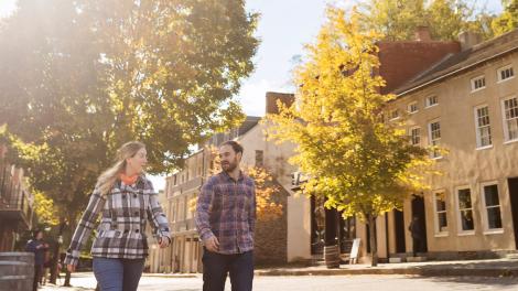 Strolling the quaint, historic streets of Harpers Ferry, West Virginia
