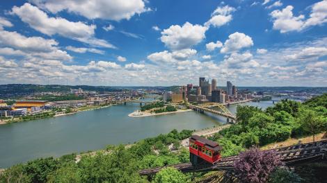 Expansive views of Pittsburgh, its rivers and bridges and the Duquesne Incline Expansive views of Pittsburgh, its rivers and bridges and the Duquesne Incline