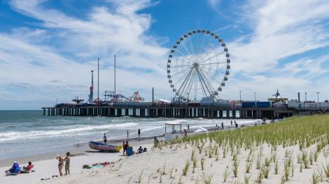 View of the beach and Steel Pier in Atlantic City View of the beach and Steel Pier in Atlantic City