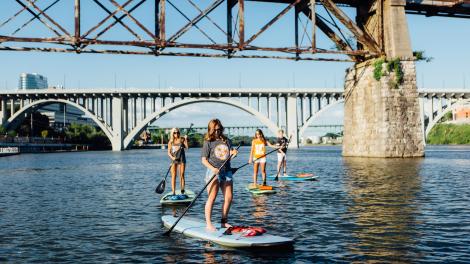 Stand-up paddleboarding on the Tennessee River in Knoxville, Tennessee