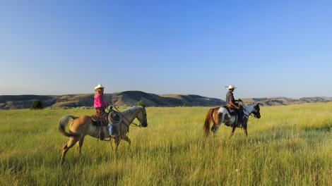 Horseback riding at Wilson Ranches Retreat in Fossil, Oregon