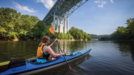 Kayaking on the Kentucky River just outside town Kayaking on the Kentucky River just outside town