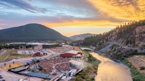 Aerial view of a show at KettleHouse Amphitheater in Missoula, Montana Aerial view of a show at KettleHouse Amphitheater in Missoula, Montana