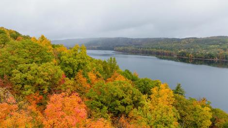 Fall colors over Canadice Lake near Rochester, New York