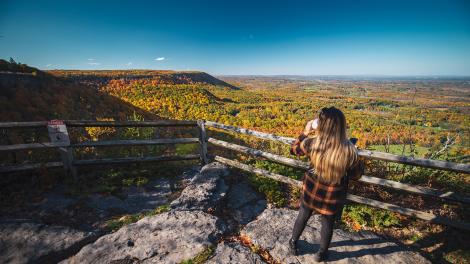 Taking in views of Albany, New York, From John Boyd Thacher State Park  Taking in views of Albany, New York, From John Boyd Thacher State Park