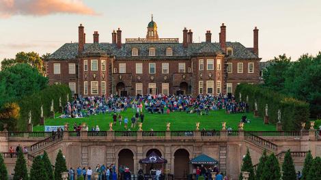 Live entertainment on the lawn of the Great House at the Crane Estate in Ipswich, Massachusetts