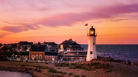 Sunset at Scituate Lighthouse in Scituate, Massachusetts