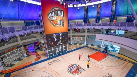 The Naismith Memorial Basketball Hall of Fame in Springfield, Massachusetts The Naismith Memorial Basketball Hall of Fame in Springfield, Massachusetts