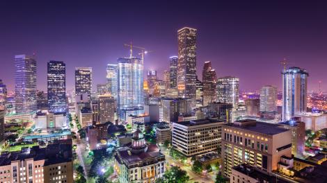 Evening view of the Houston, Texas, skyline Evening view of the Houston, Texas, skyline