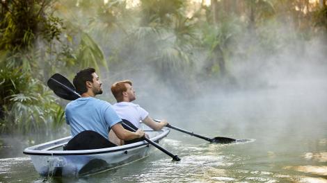 Clear kayaking the protected waters of Rock Springs Run near Orlando, Florida