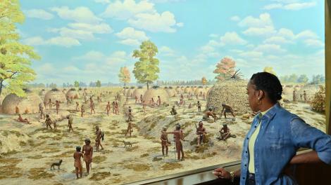 Admiring cultural exhibits at the Louisiana State Exhibit Museum in Shreveport, Louisiana Admiring cultural exhibits at the Louisiana State Exhibit Museum in Shreveport, Louisiana