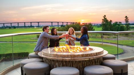 Enjoying a toast at sunset in Lake Charles, Louisiana Enjoying a toast at sunset in Lake Charles, Louisiana