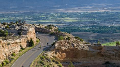 Cycling through Colorado National Monument near Grand Junction, Colorado Cycling through Colorado National Monument near Grand Junction, Colorado