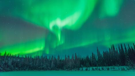 The iconic hue of the Aurora Borealis from the Steese Highway The iconic hue of the Aurora Borealis from the Steese Highway