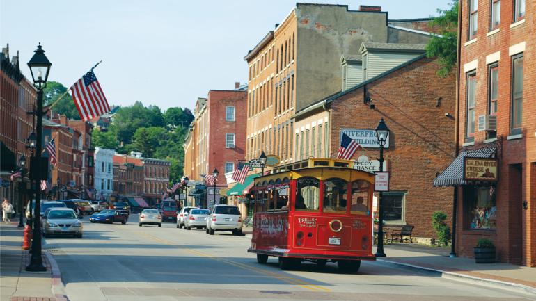 Taking a walk on historic Main Street in Galena, Illinois