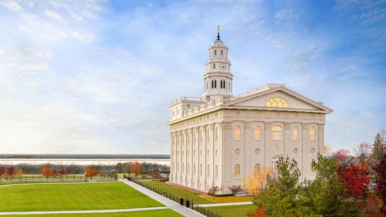 The Greek-revival Nauvoo Temple in Nauvoo, Illinois