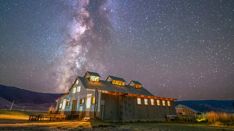 Nebulas and starry skies over Summer Lake Hot Springs in Southern Oregon