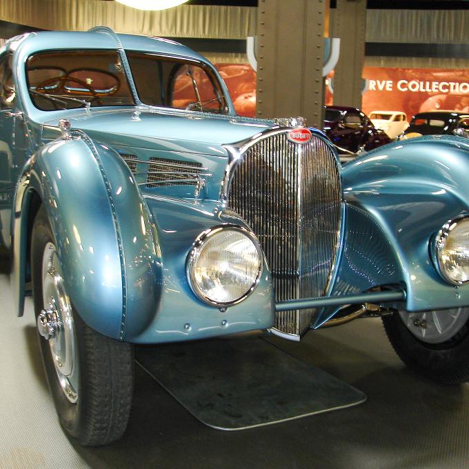 A 1936 Bugatti Type 57SC Atlantic on display at Mullin Automotive Museum in Oxnard, California A 1936 Bugatti Type 57SC Atlantic on display at Mullin Automotive Museum in Oxnard, California