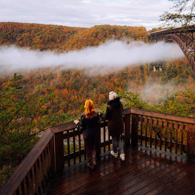 Viewing fall foliage in New River Gorge National Park and Preserve Viewing fall foliage in New River Gorge National Park and Preserve