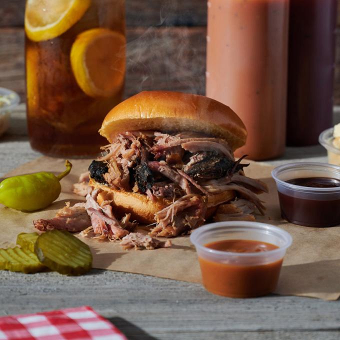 Sandwich from a South Carolina barbecue restaurant Sandwich from a South Carolina barbecue restaurant