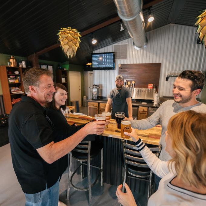 Enjoying local beer in Casper, Wyoming