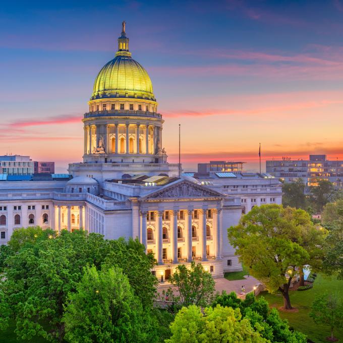 The Wisconsin State Capitol Building in Madison, Wisconsin The Wisconsin State Capitol Building in Madison, Wisconsin
