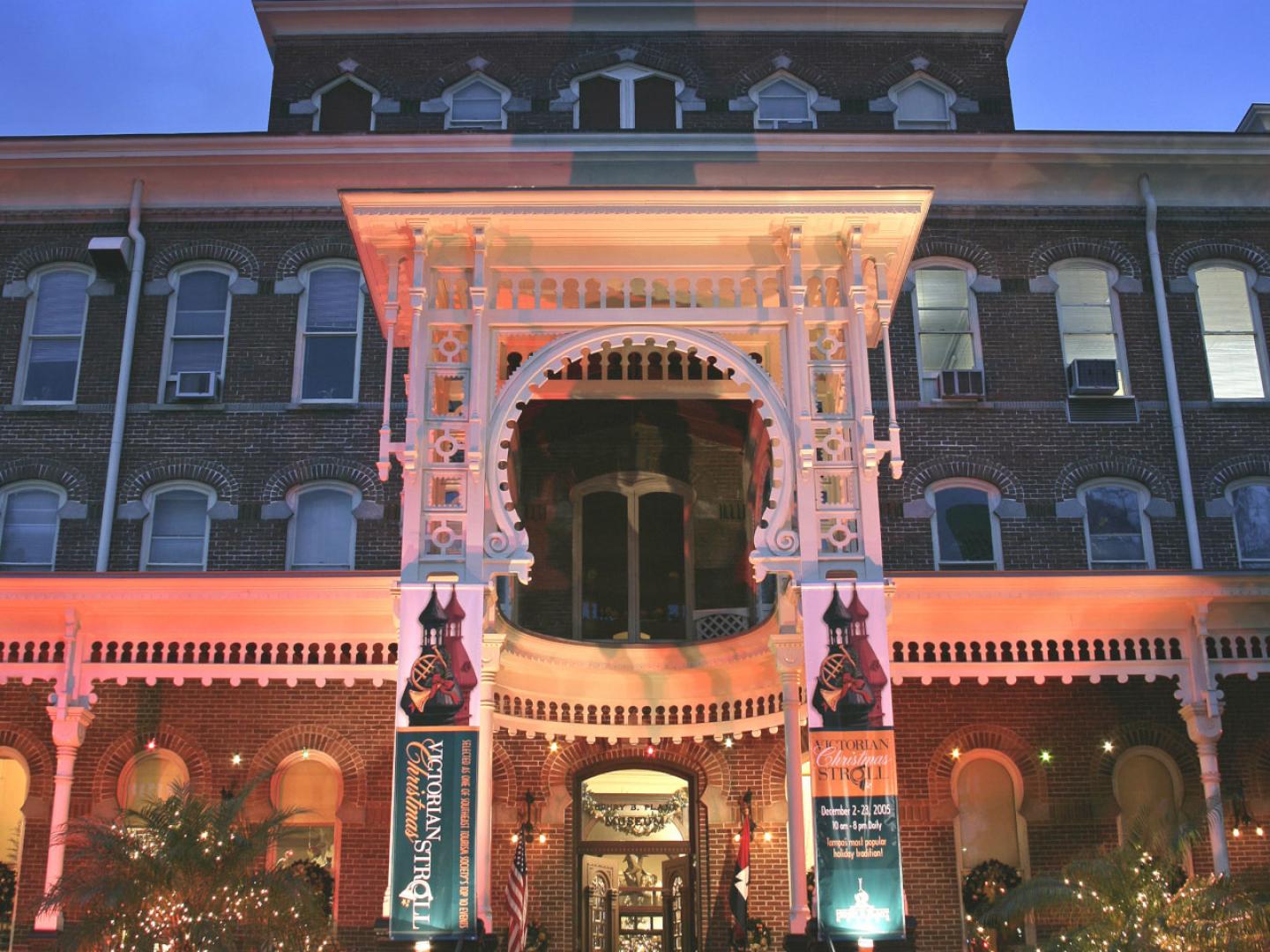 植物博物館的維多利亞聖誕漫遊中展示的維多利亞式建築