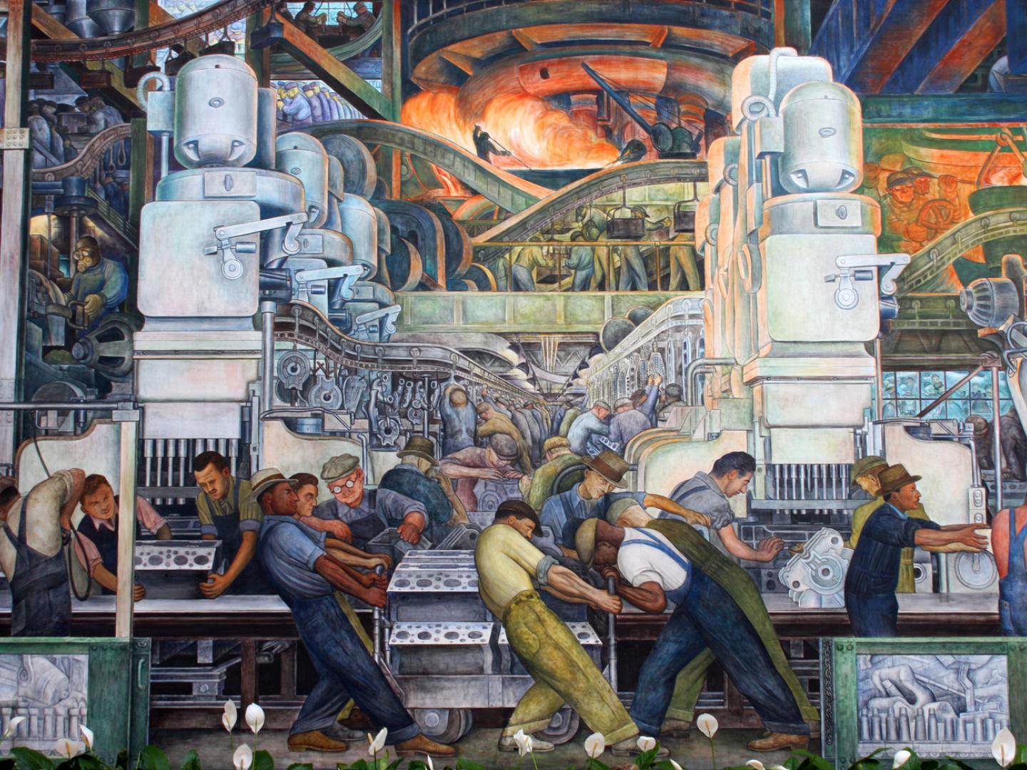 Diego Rivera 在底特律藝術學院的壁畫作品