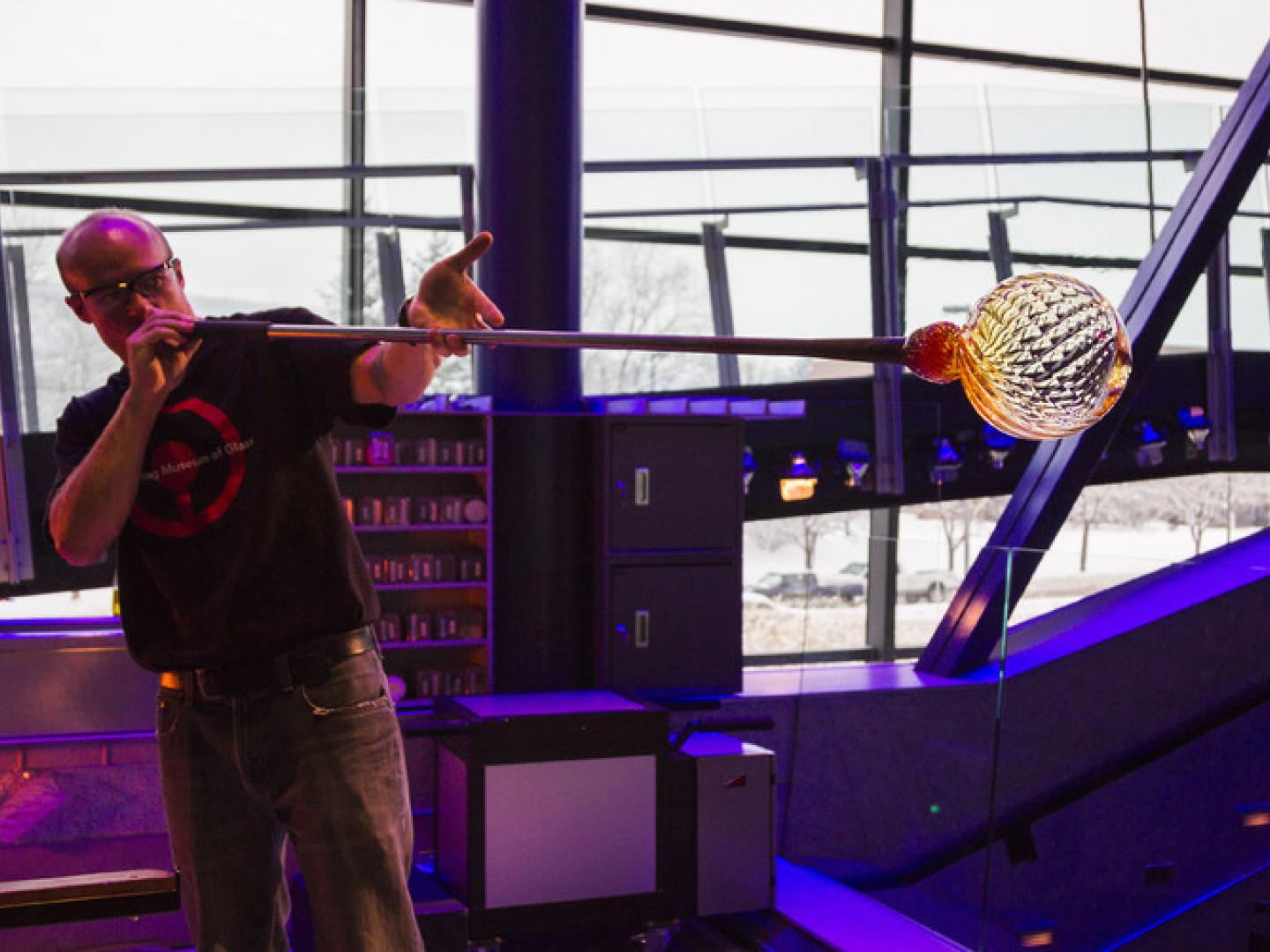 紐約州康寧玻璃博物館的吹玻璃展示