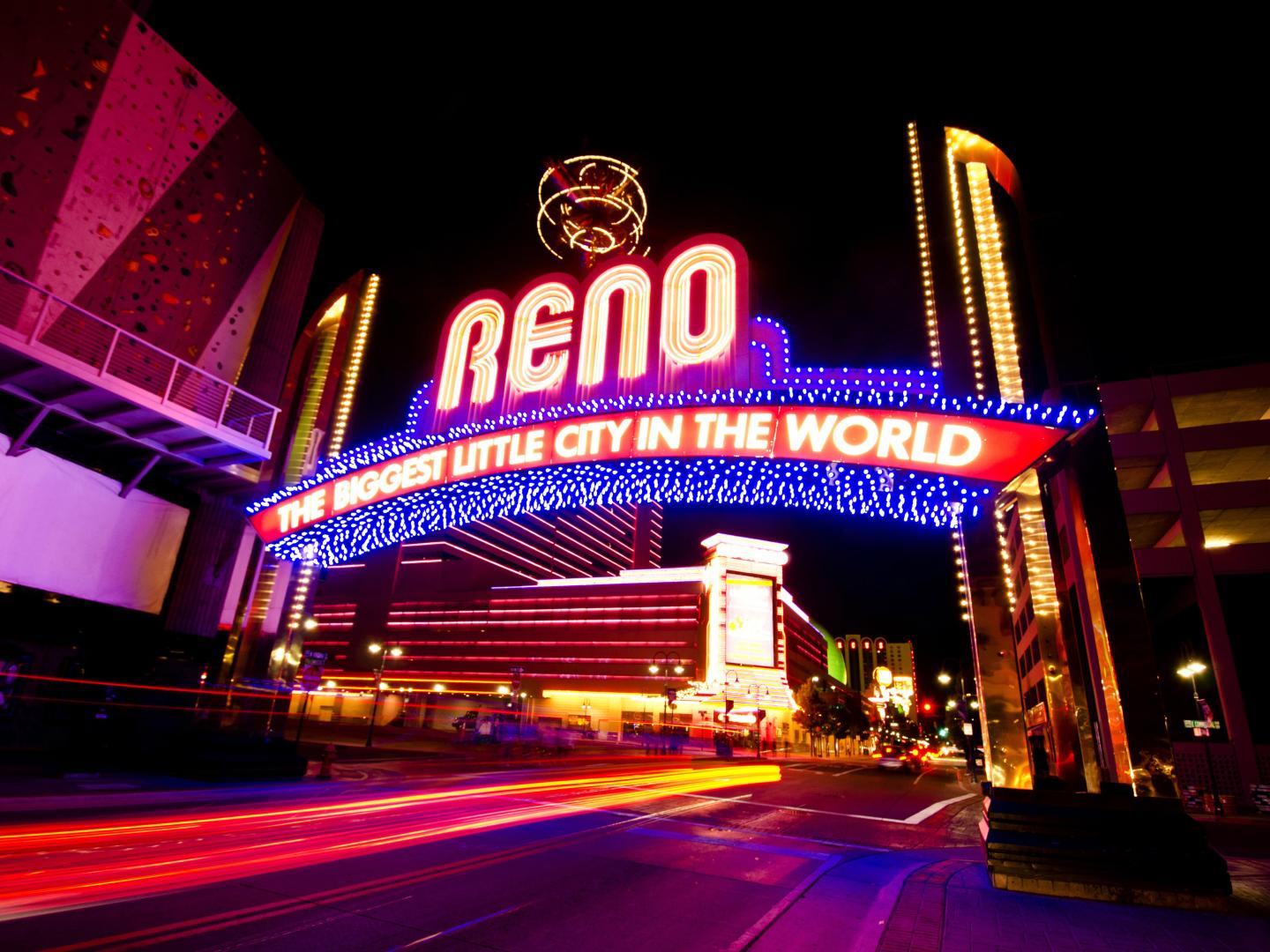 The famed neon sign welcoming visitors to Reno, Nevada