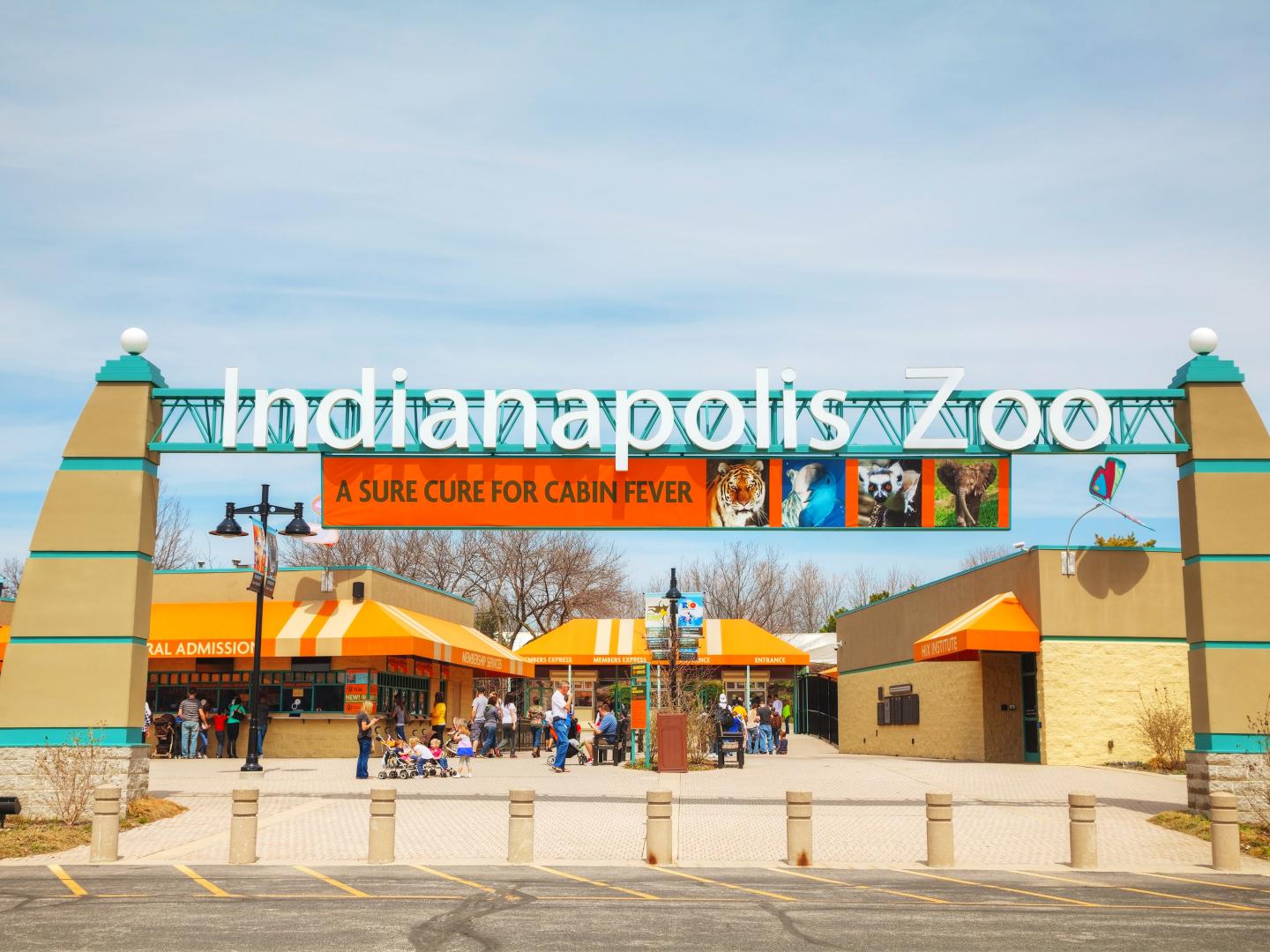 Entrance to the Indianapolis Zoo in Indiana