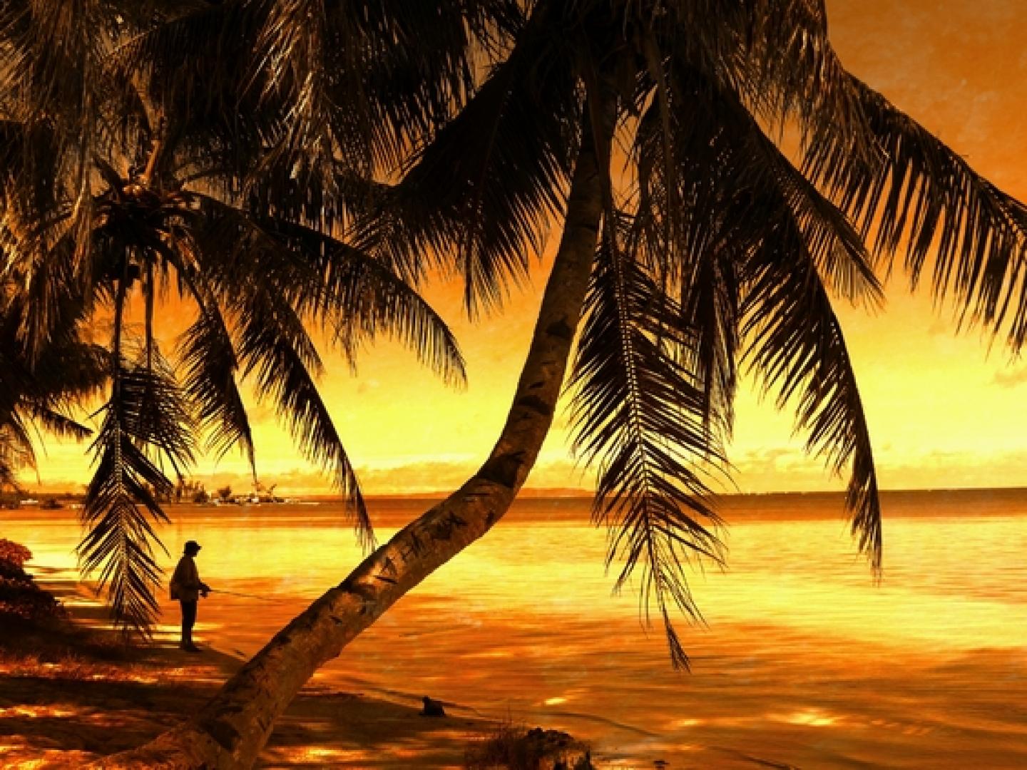 A tranquil beach scene on Saipan in the Northern Mariana Islands A tranquil beach scene on Saipan in the Northern Mariana Islands