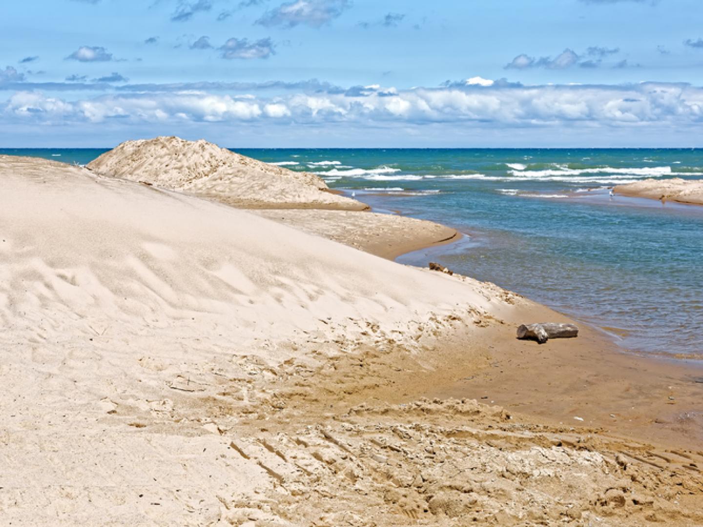 Sand dunes along the Lake Michigan coastline at Indiana Dunes National Lakeshore