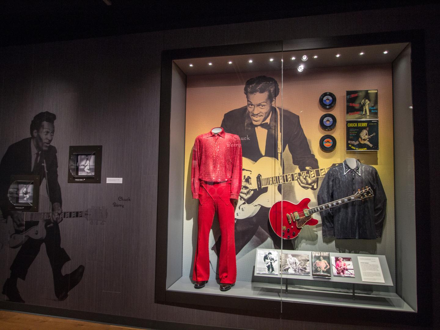 Exhibits inside the National Blues Museum in St. Louis, Missouri