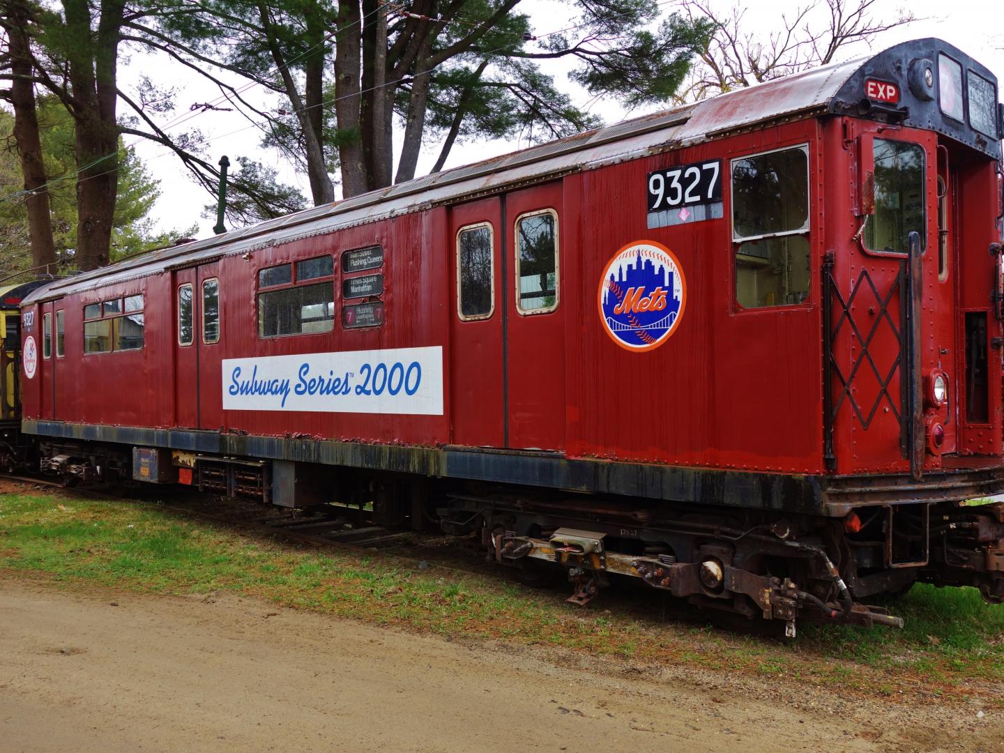 Subway car on display at the Seashore Trolley Museum in Kennebunkport, Maine