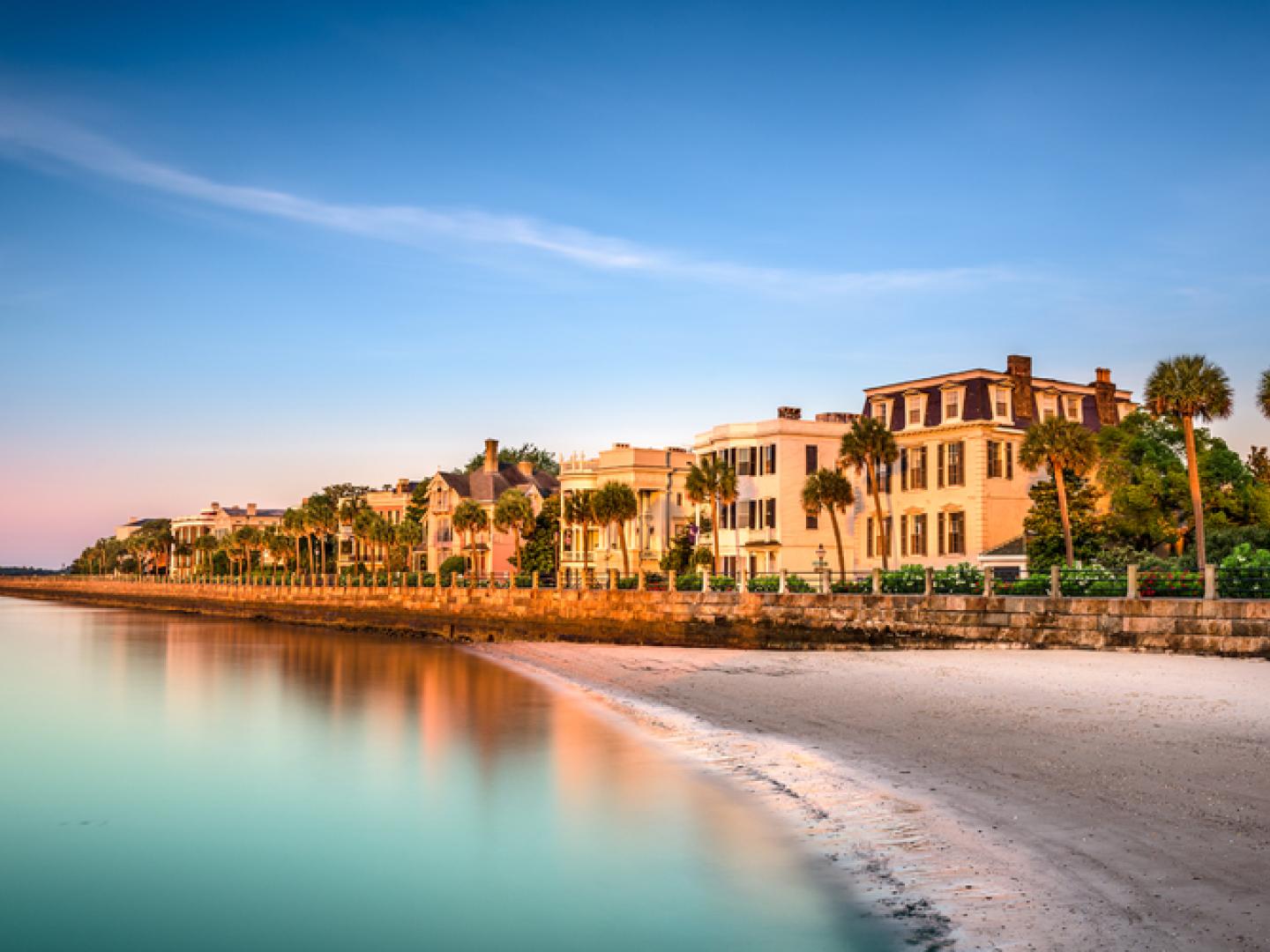 Historic architecture along the waterfront in Charleston, South Carolina