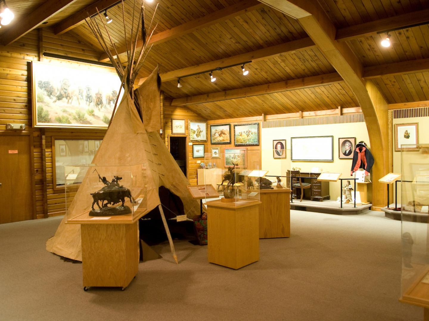 Exhibits inside the National Buffalo Museum in Jamestown, North Dakota