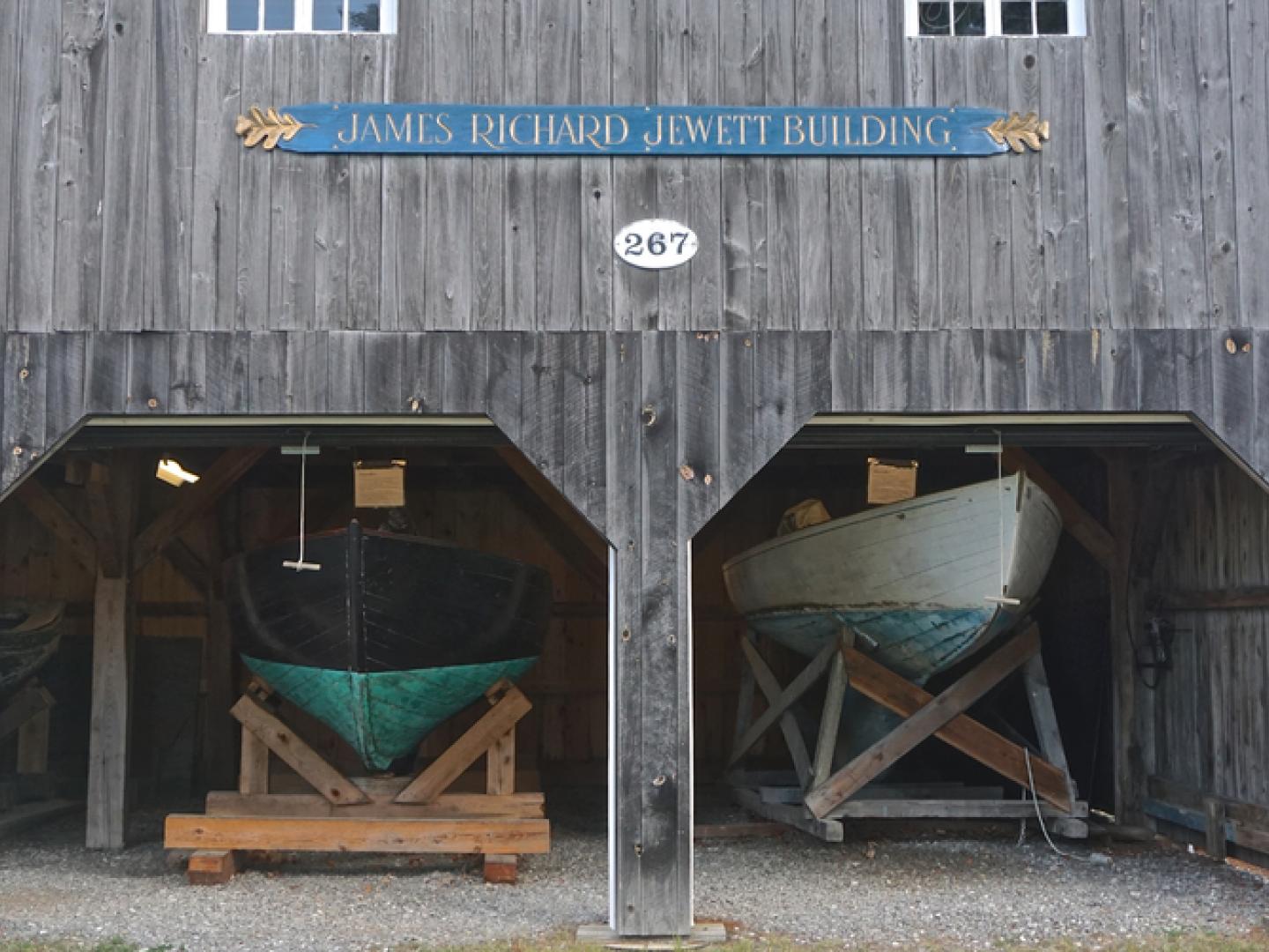 Historic boats on display at the Maine Maritime Museum in Bath
