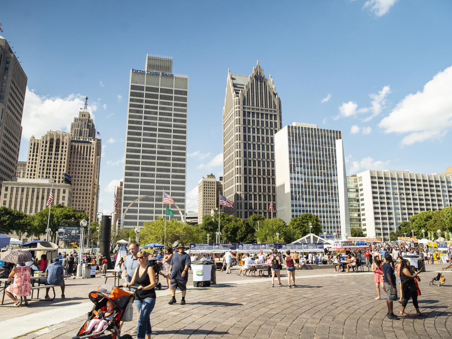 Hart Plaza in Detroit, Michigan, during the Detroit Jazz Festival