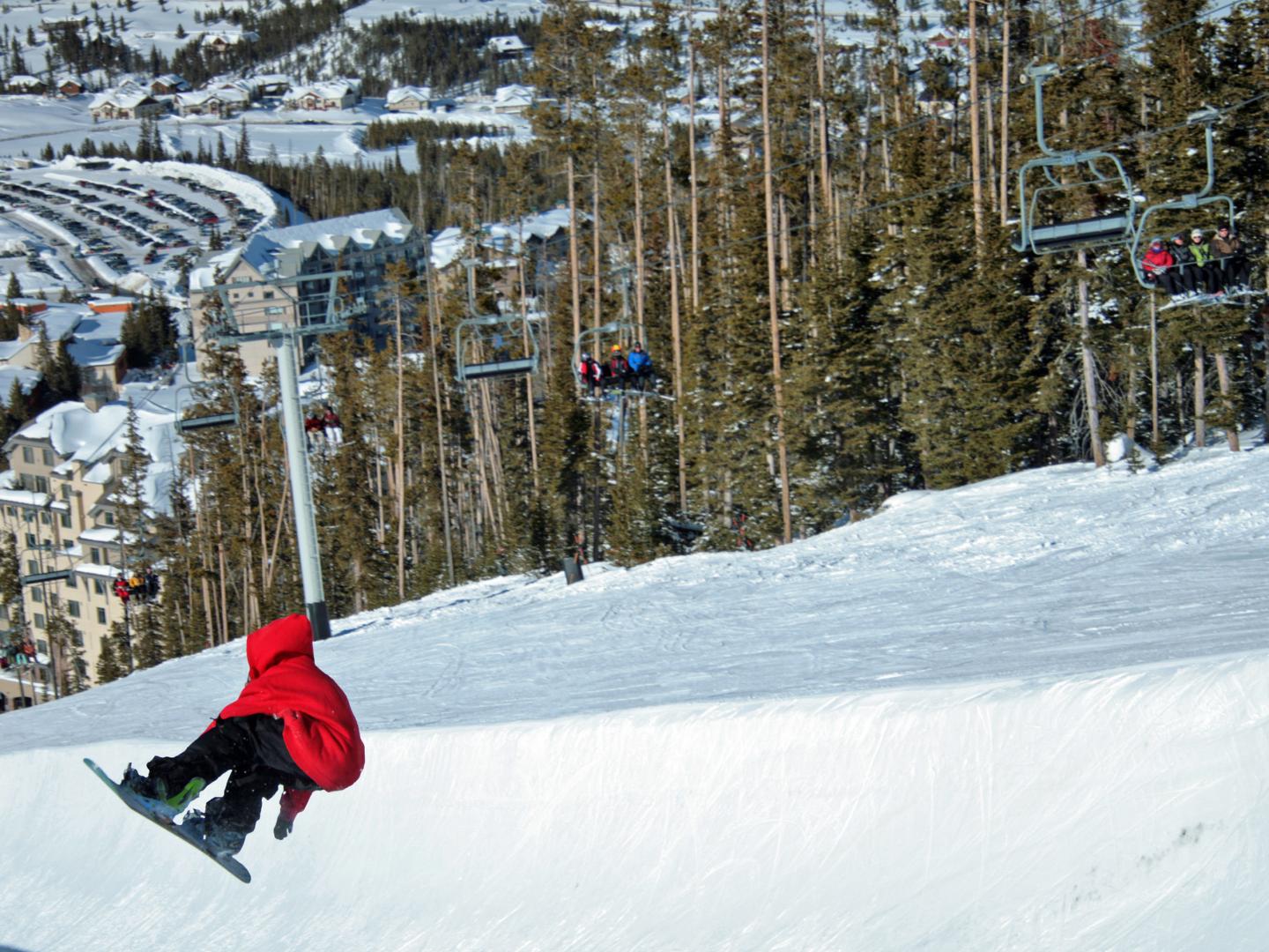 Snowboarding at Big Sky Resort in Montana