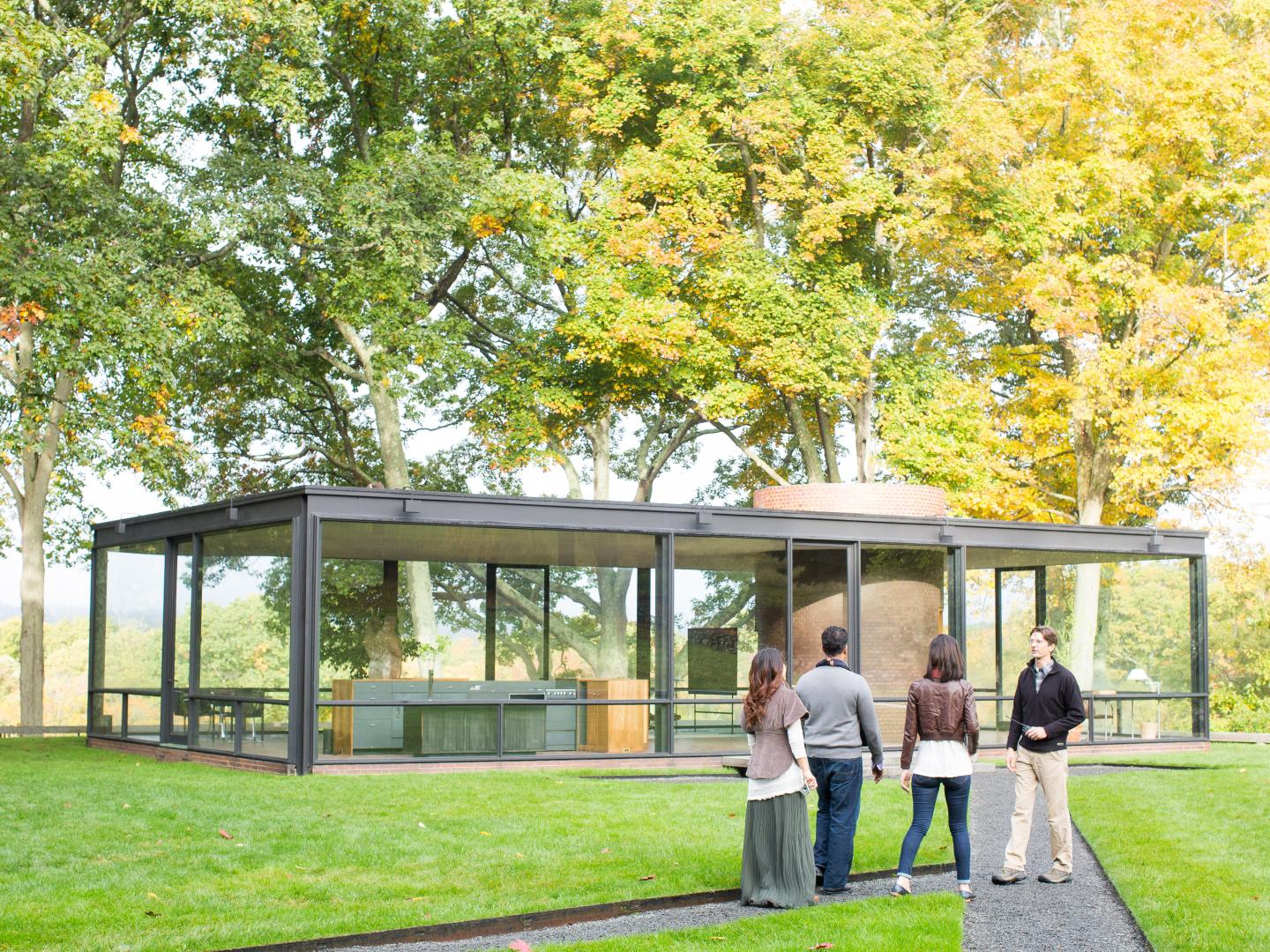 Touring the Glass House in New Canaan, Connecticut