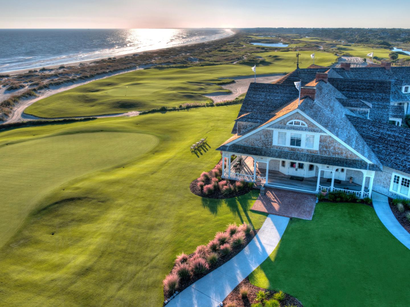 Aerial view of Kiawah Island Golf Resort on South Carolina’s Atlantic Ocean coastline Aerial view of Kiawah Island Golf Resort on South Carolina’s Atlantic Ocean coastline