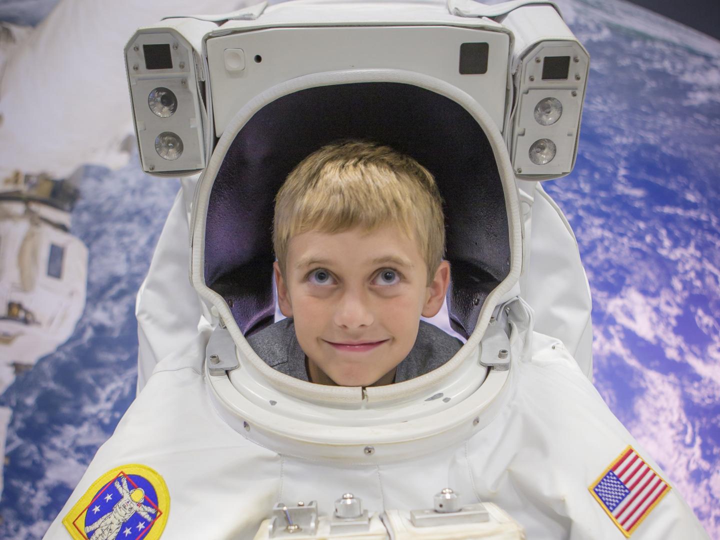 Child participating in Space Camp in Huntsville, Alabama Child participating in Space Camp in Huntsville, Alabama