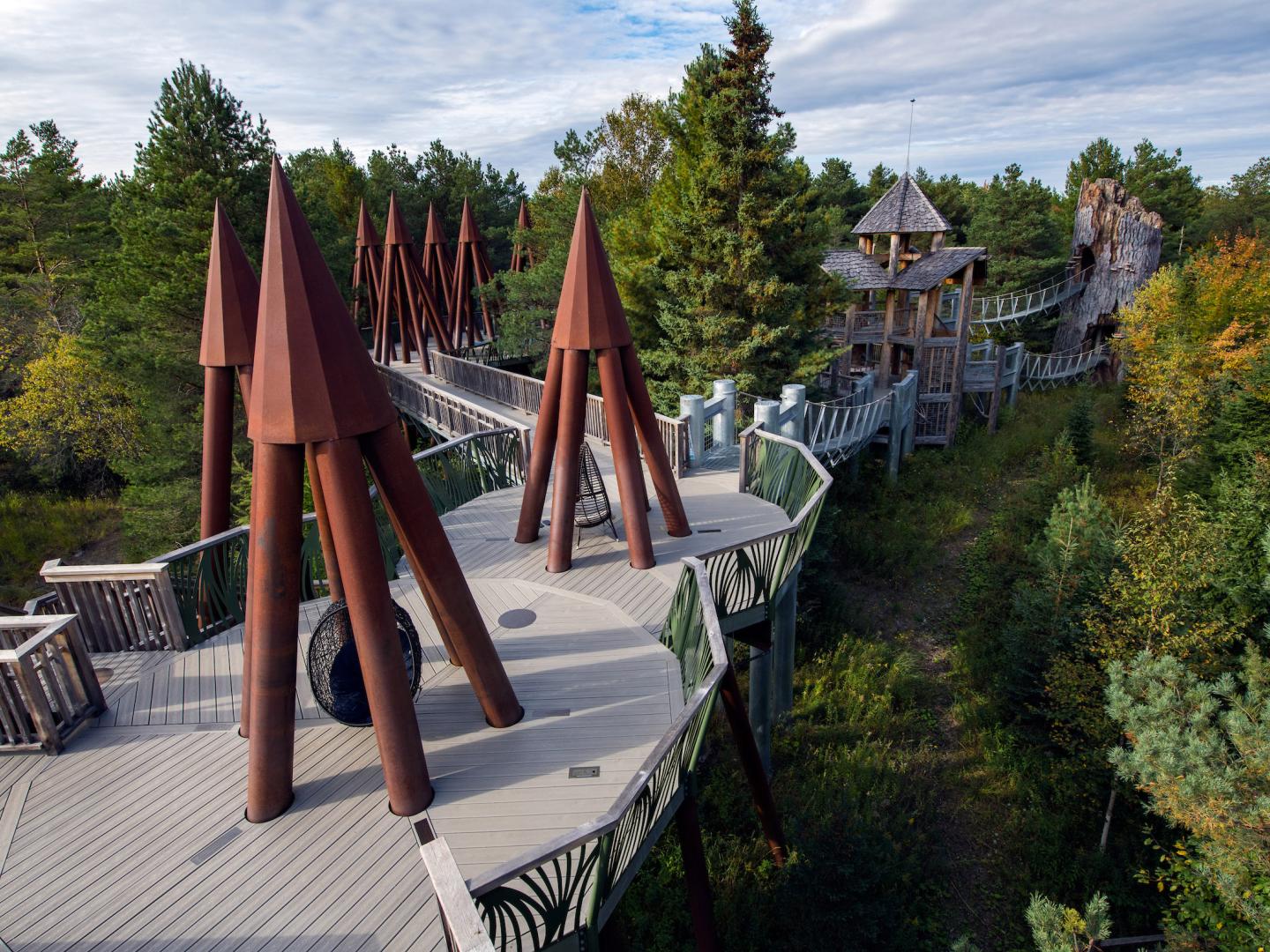 View of the treetop "Wild Walk" at the Wild Center in Tupper Lake, New York