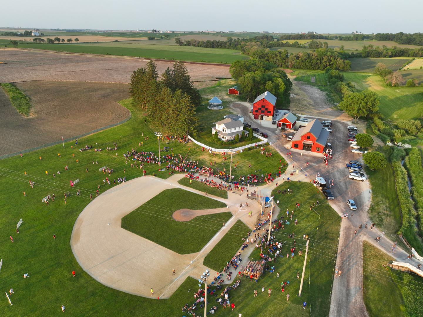 Aerial view of the Field of Dreams Movie Site in Dyersville, Iowa Aerial view of the Field of Dreams Movie Site in Dyersville, Iowa