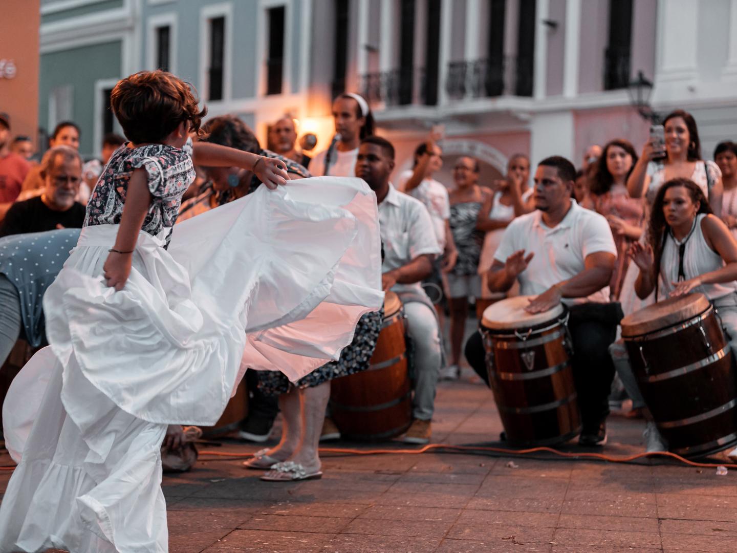 Traditional bomba performance in Old San Juan, Puerto Rico Traditional bomba performance in Old San Juan, Puerto Rico