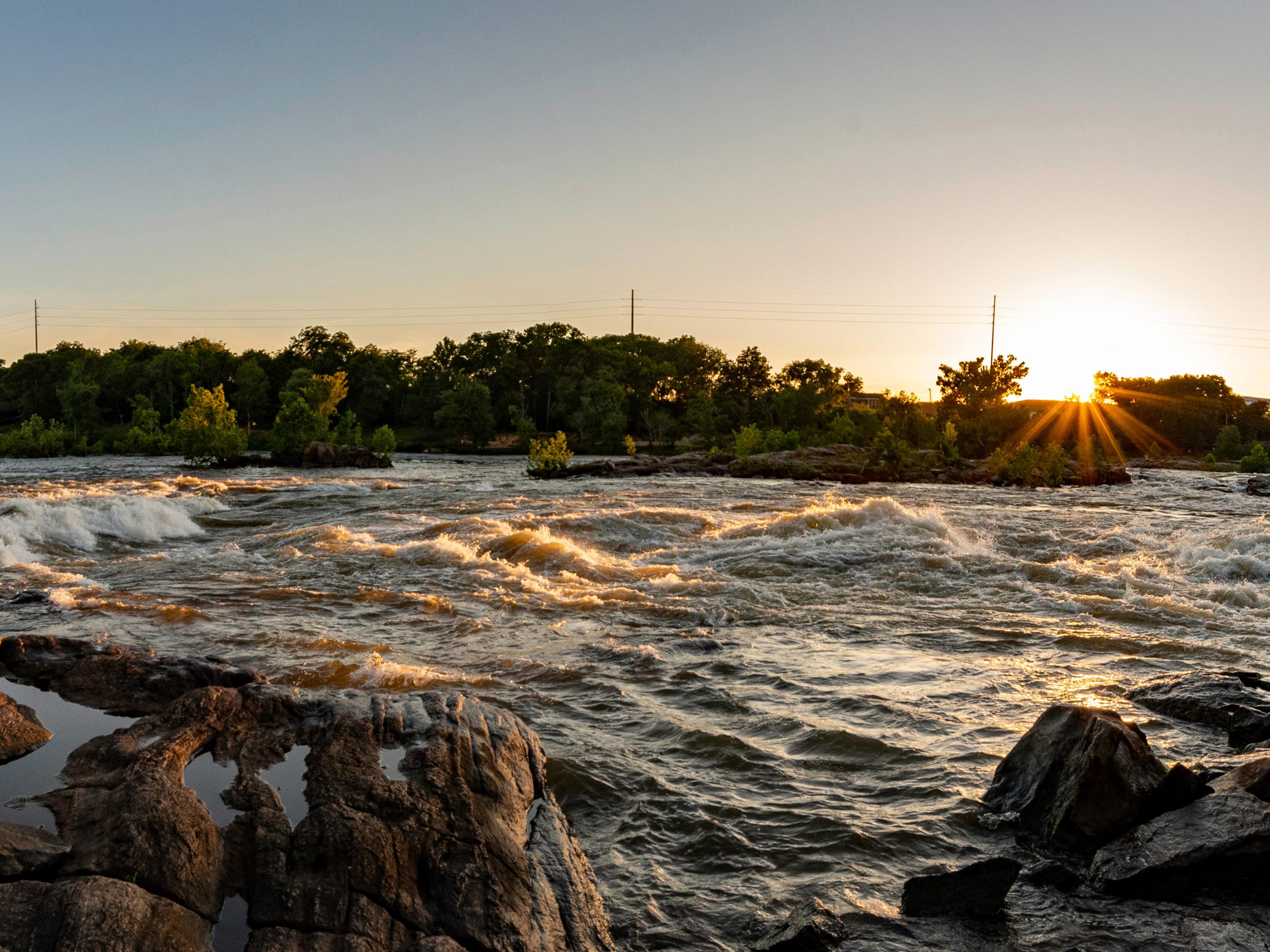 Rapids on the Chattahoochee River in Columbus, Georgia Rapids on the Chattahoochee River in Columbus, Georgia