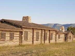 Reconstructed barracks at the 1865 Fort Casper, now a museum 